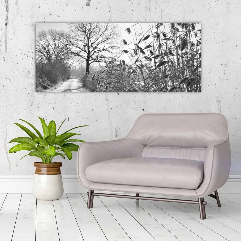Tablou - Câmpuri în timpul iernii (120x50 cm)