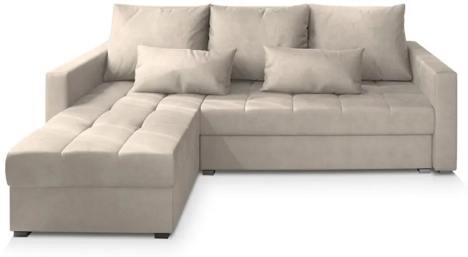 Canapea coltar extensibil ZENOVA 220 x 140 cm, reversibila - crem