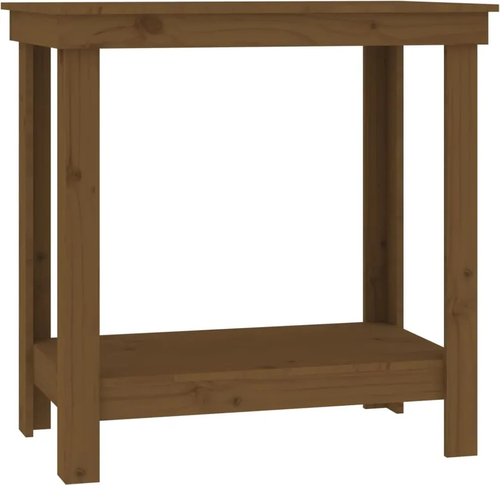 vidaXL Banc de lucru, maro miere, 80x50x80 cm, lemn masiv pin