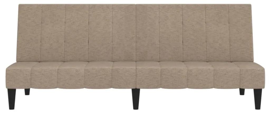 Canapea extensibila cu 2 locuri si taburet, taupe, microfibra Gri taupe, Cu suport de picioare