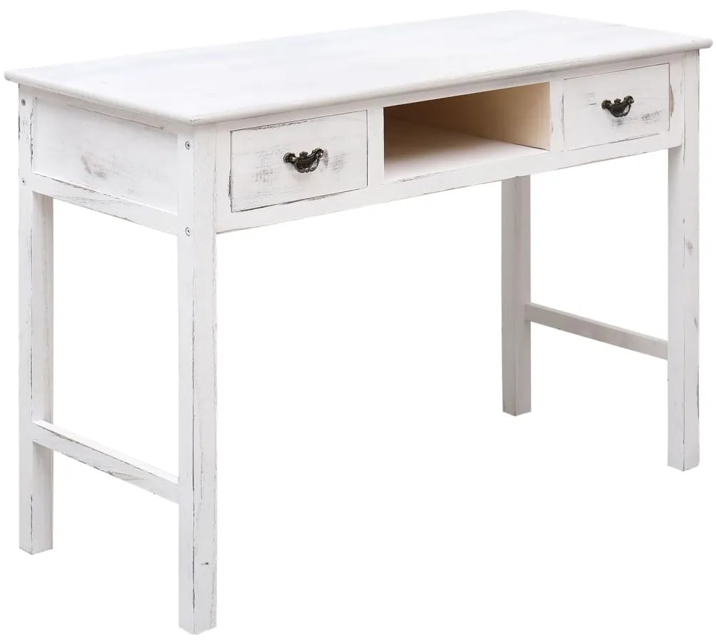 vidaXL Masă consolă, alb antichizat, 110 x 45 x 76 cm, lemn