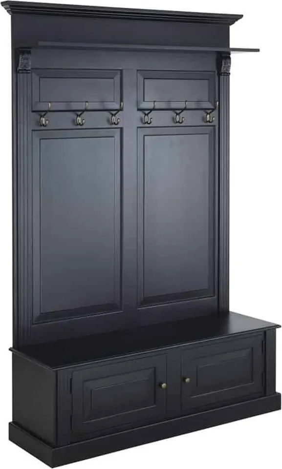 Garderobă lemn masiv gri Noir Antracit, 140 × 41 × 210 cm
