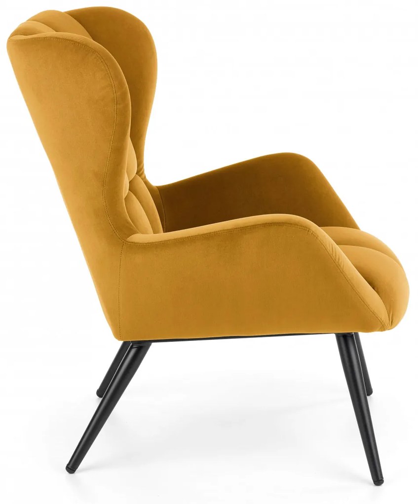 Fotoliu Tyrion velvet mustariu H91 cm