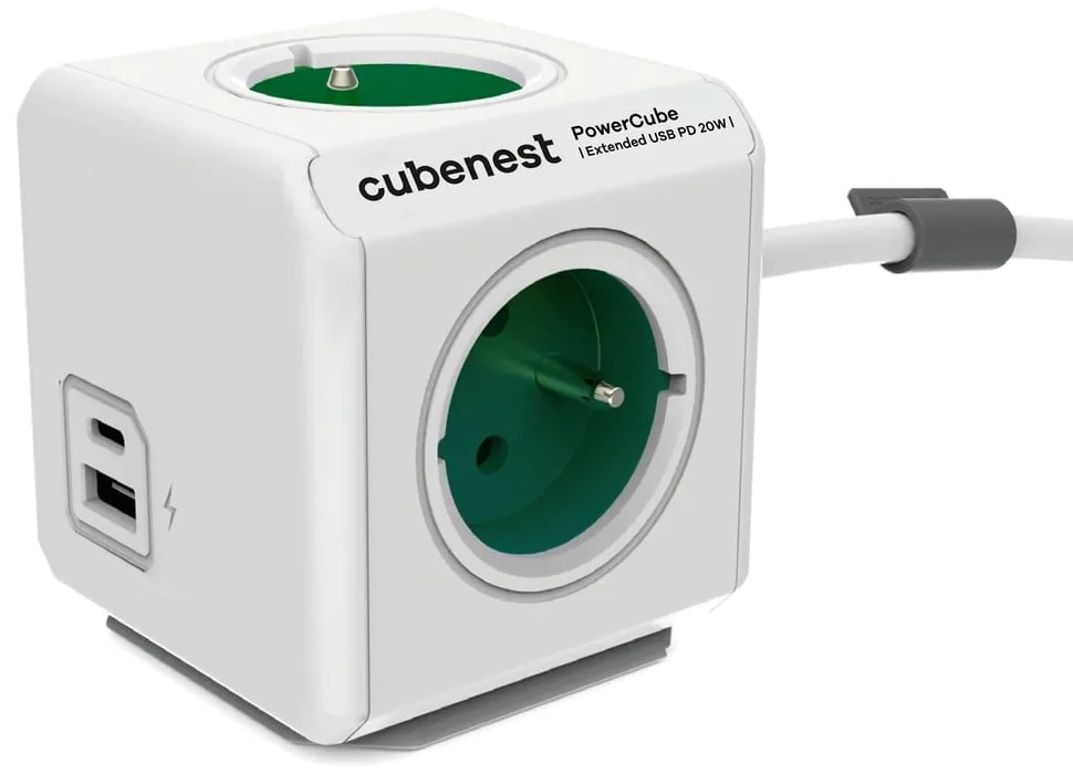 Priză 13 cm PowerCube Extended USB – Cubenest