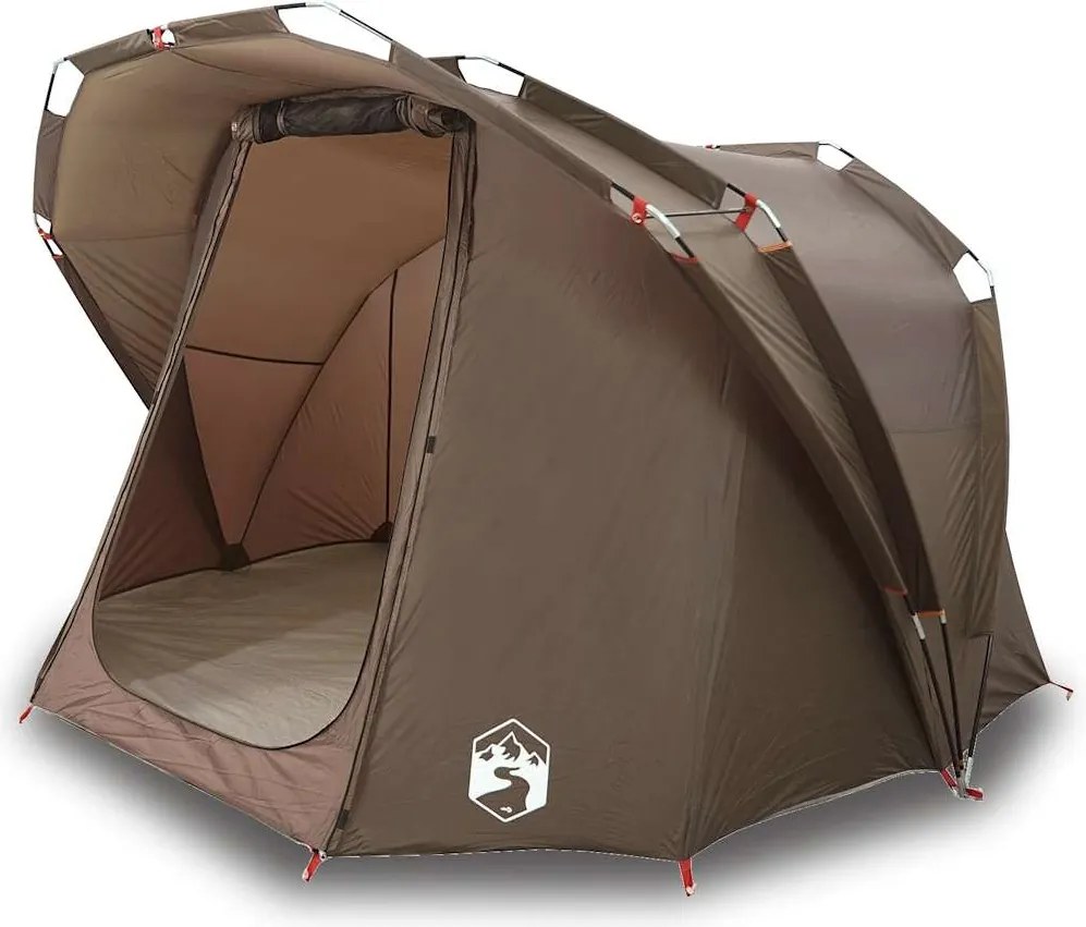 vidaXL Cort de pescuit pentru 4 persoane, maro, impermeabil