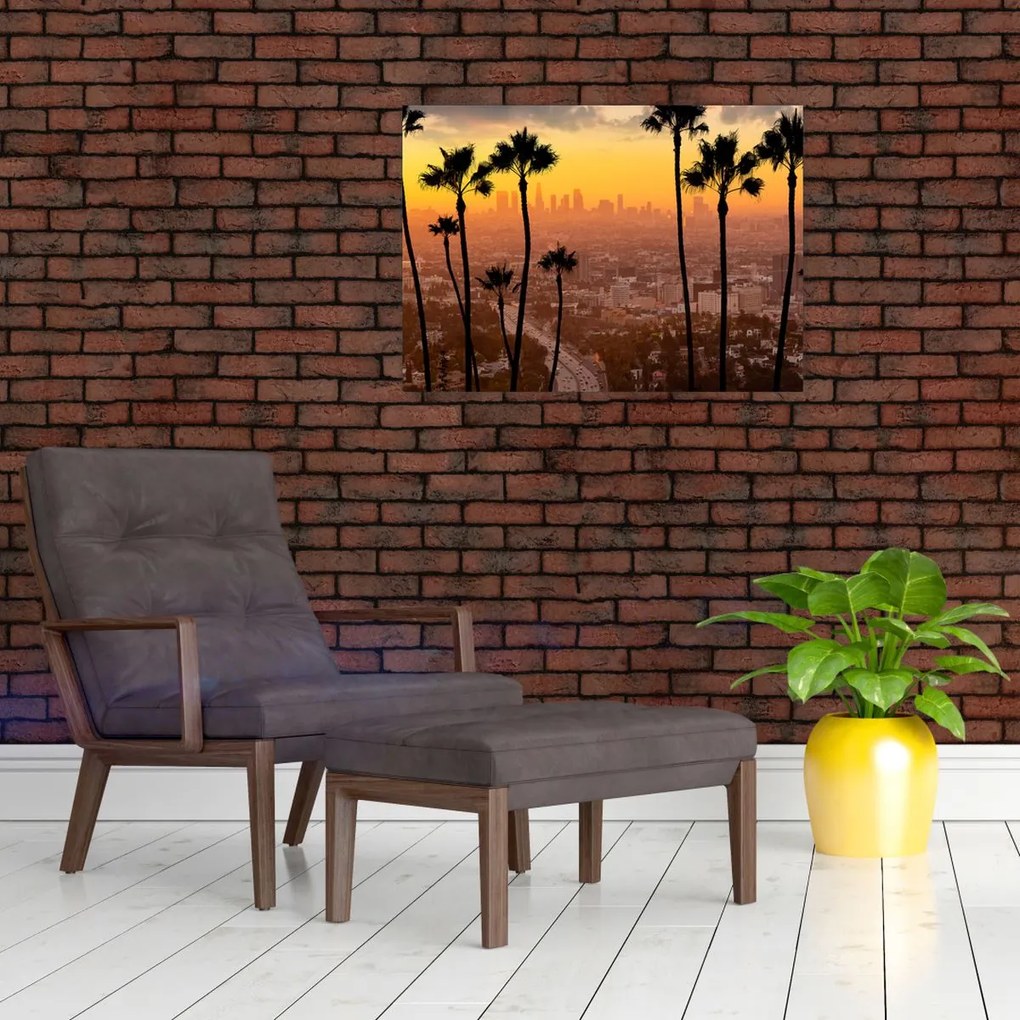 Tablou pe sticlă - Panorama din Los Angeles (70x50 cm)