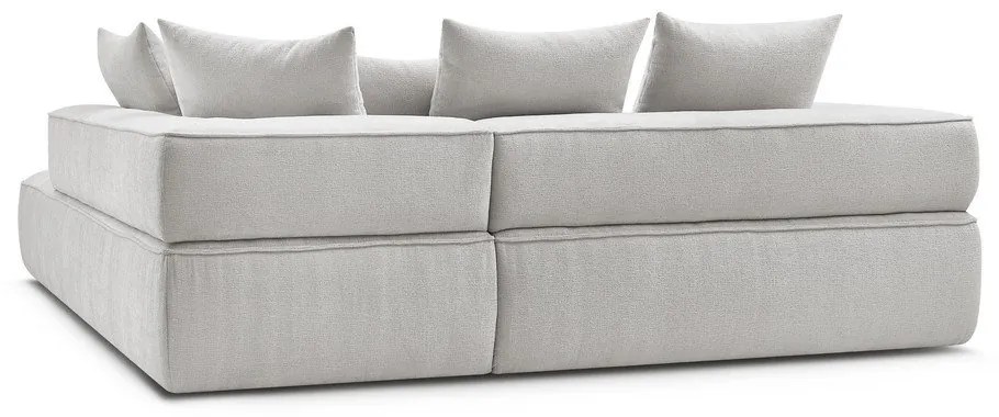 Colțar gri deschis cu tapițerie din chenille (cu colț pe partea dreaptă/în formă de ”L”) Whesley – Bobochic Paris