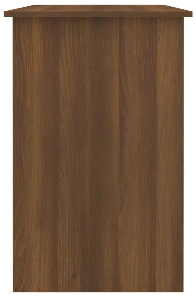 Birou, stejar maro, 100x50x76 cm, lemn prelucrat Stejar brun