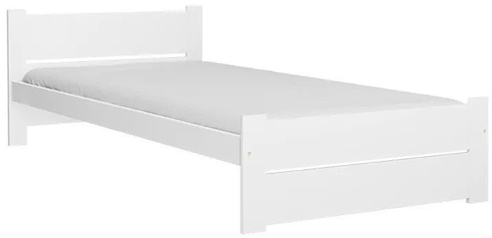 Pat de o persoana Culoare alb, IKAROS DOUBLE 90 x 200 cm Saltele: Cu saltele Somnia 18 cm, Somiera pat: Cu lamele curbate