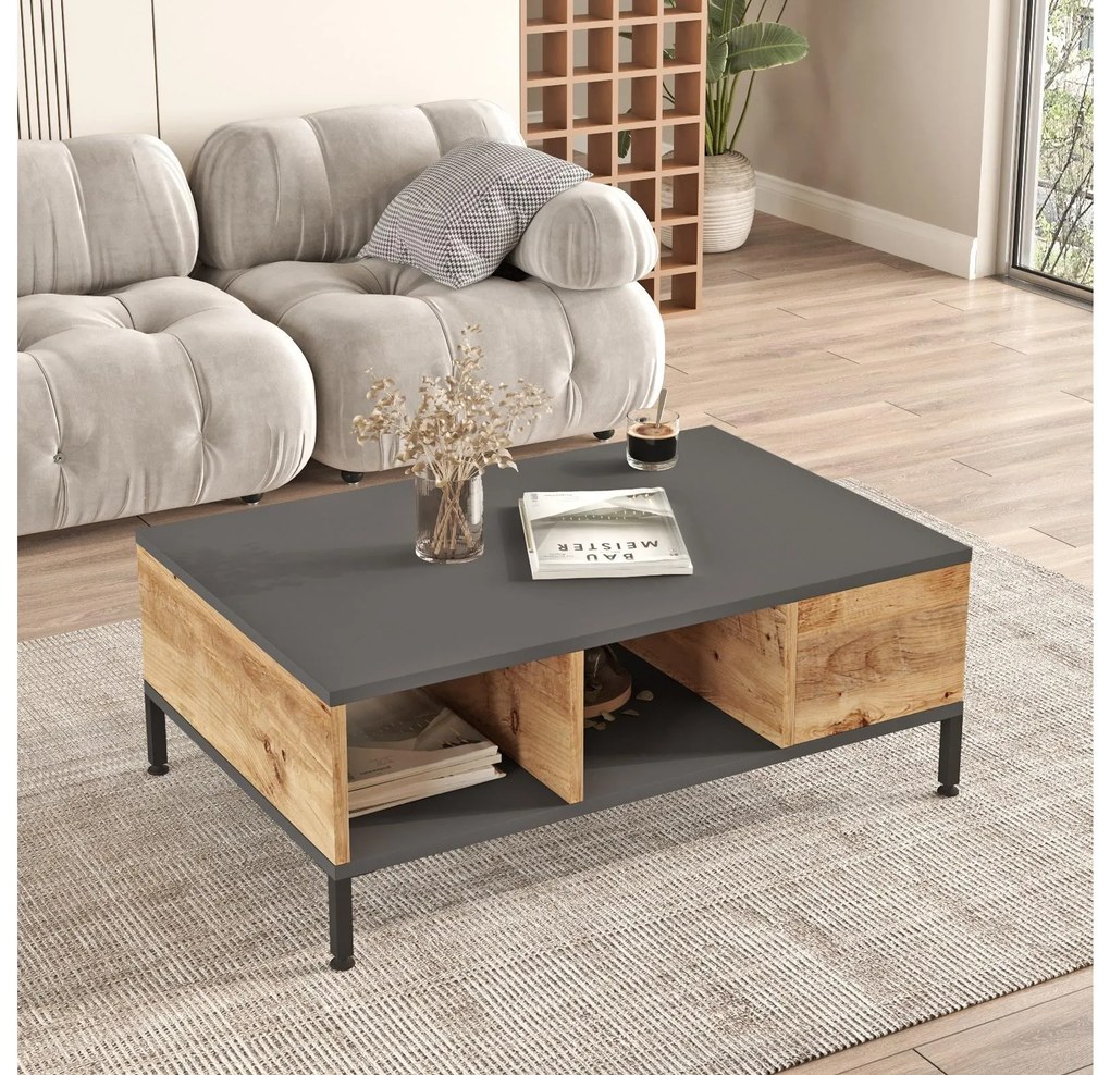Set mobilier living Relundetta (Pin atlantic + antracit). 1107148