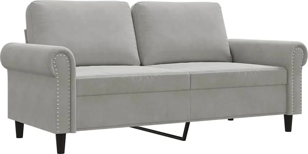vidaXL Canapea cu 2 locuri, gri deschis, 140 cm, catifea