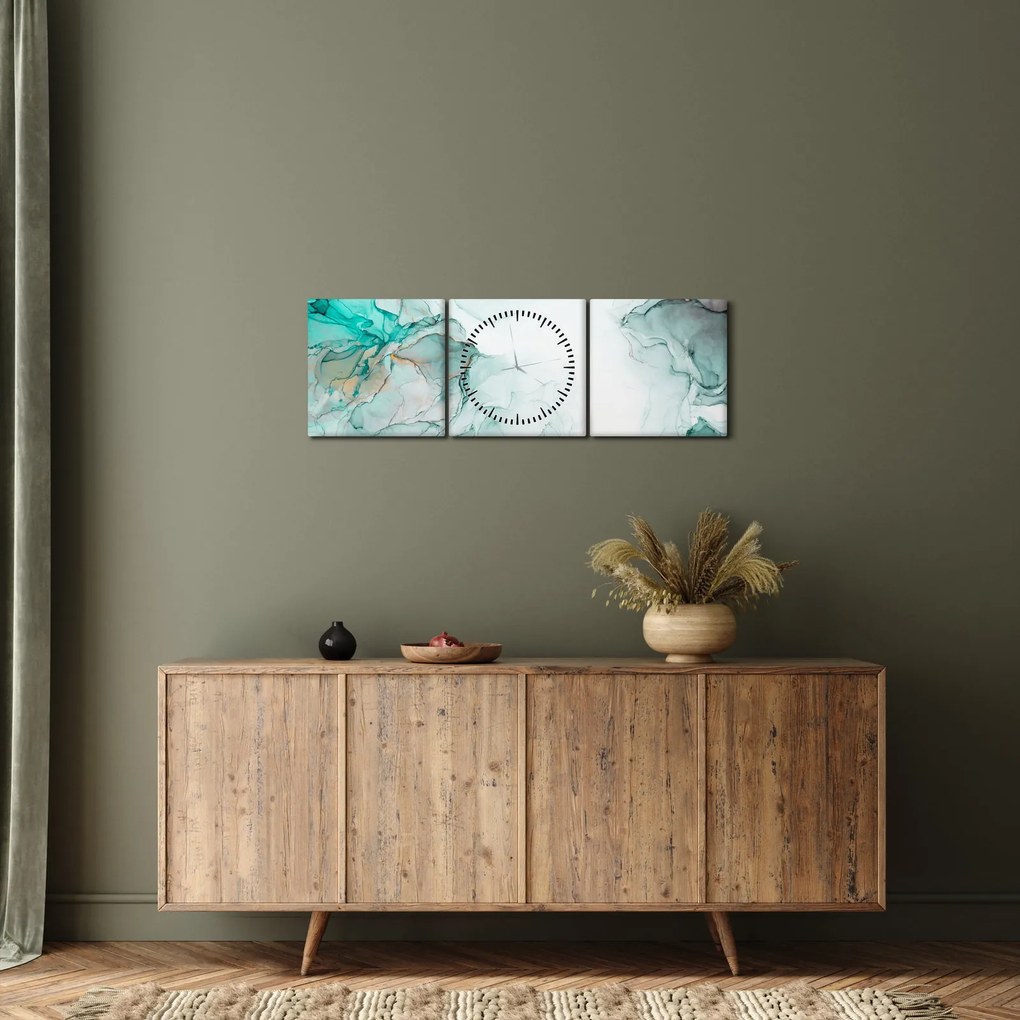 Tablou - Abstract din cerneală 2 (cu ceas) (90x30 cm)
