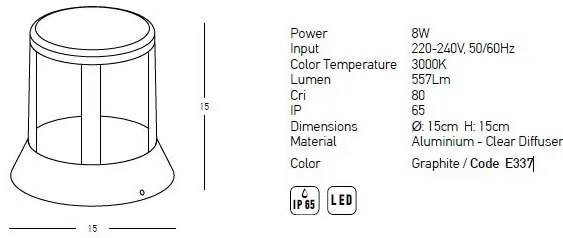 Mini Stalp LED pentru iluminat exterior decorativ IP65 Kerry H-25cm