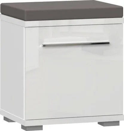 Bancuta pantofar Piano alba 46/35/53 cm