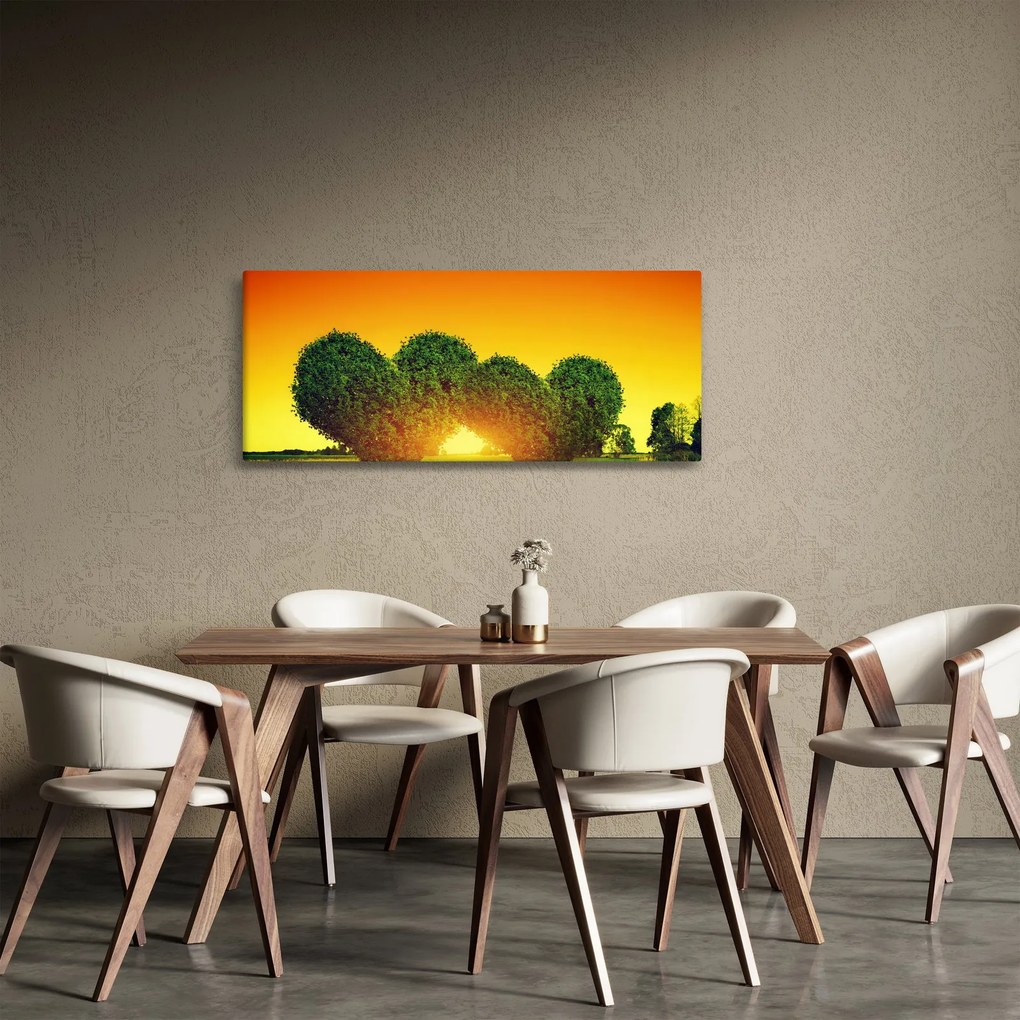 Tablou - Inima în coroanele copacilor (120x50 cm)