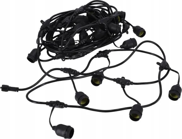 Ghirlandă LED decorativă pentru exterior 20xE27/1W/230V 20,94 m IP44 negru