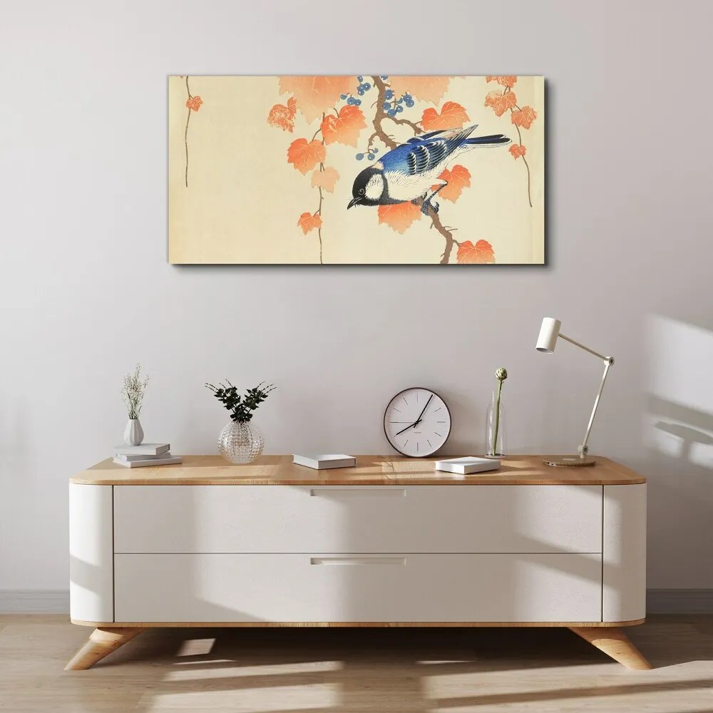 Tablou canvas ramuri frunze animale pasăre