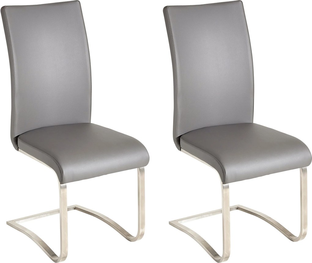 Set 4 scaune Arco gri piele ecologica 43/52/103 cm