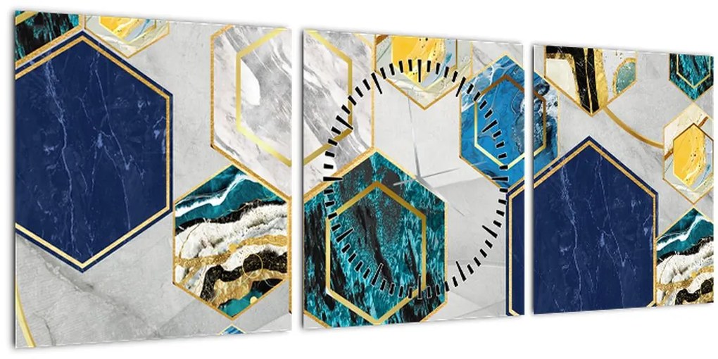 Tablou - Compoziție de marmură (cu ceas) (90x30 cm)