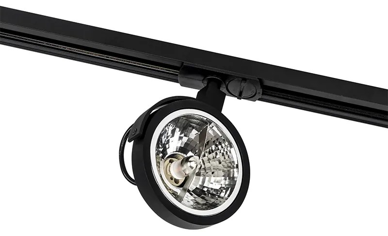 Sistem de șine cu 5 spoturi negru monofazat - Go