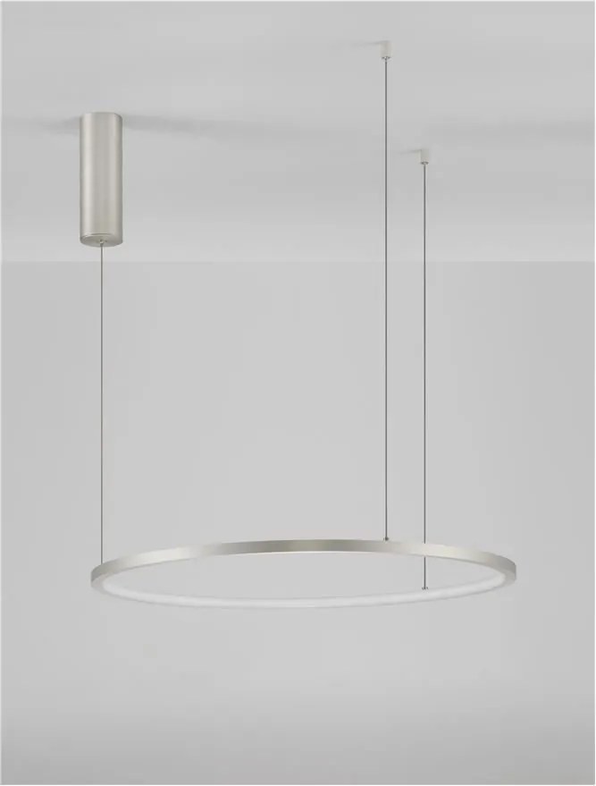 Lustra LED suspendata design modern circular TARQUIN D-60cm argintie