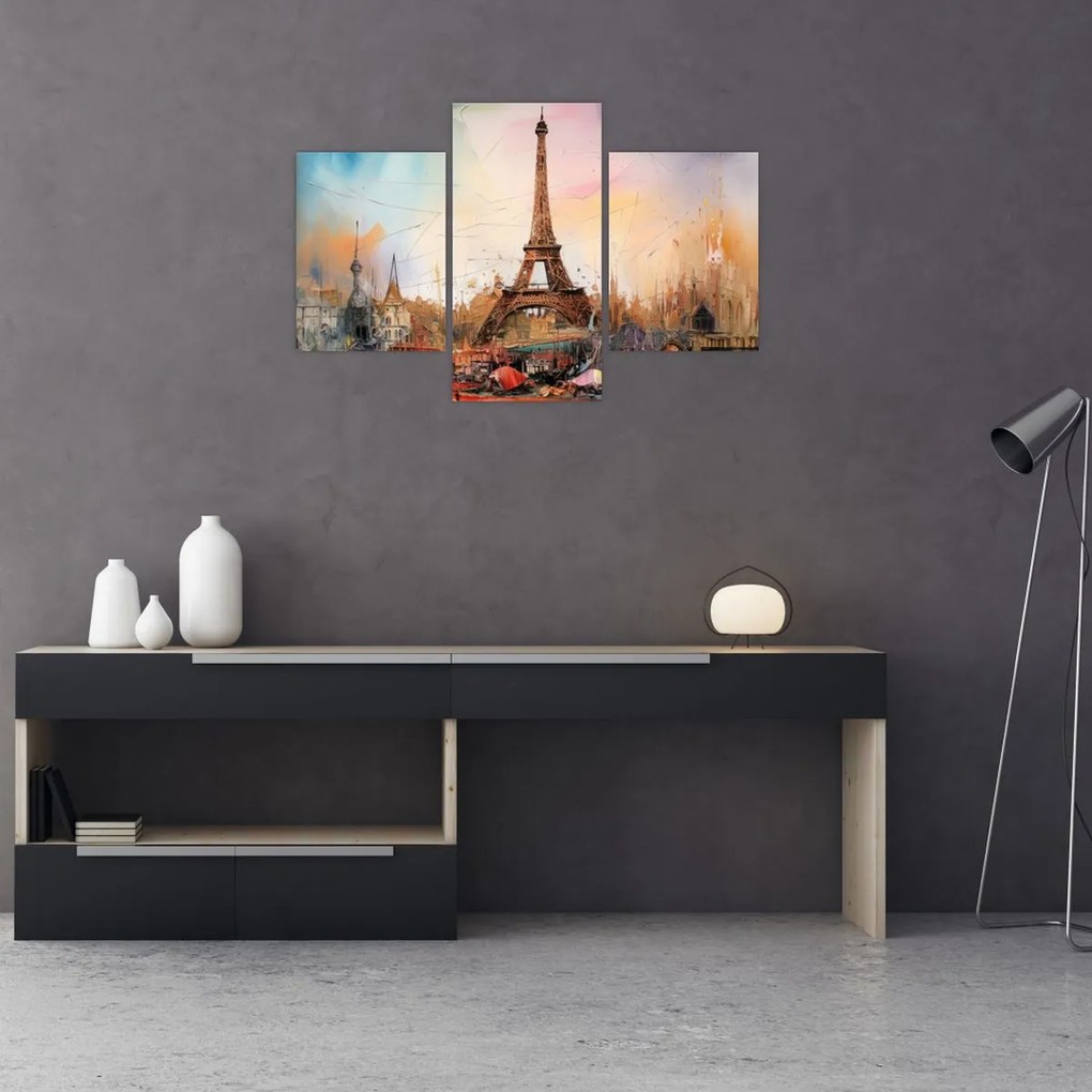 Tablou - Pictură a Turnului Eiffel (90x60 cm)