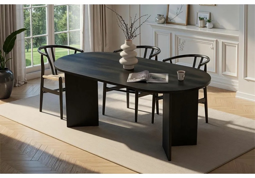 Masă de sufragerie Sablin Wood Black