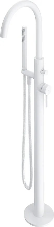 Baterie cada-dus freestanding Omnires Y monocomanda finisaj alb mat