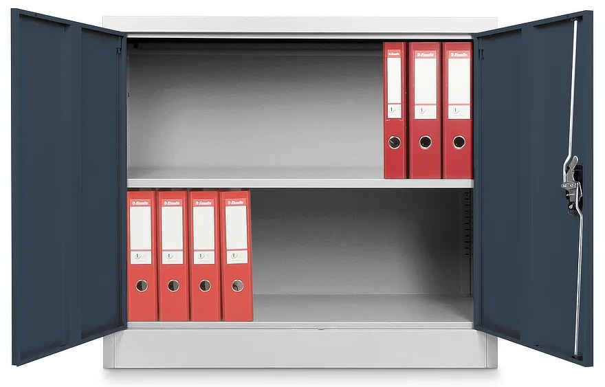 Dulap metalic universal jos 90 x 40 x 80 cm, încuietoare cilindrică, antracit - ral 7016
