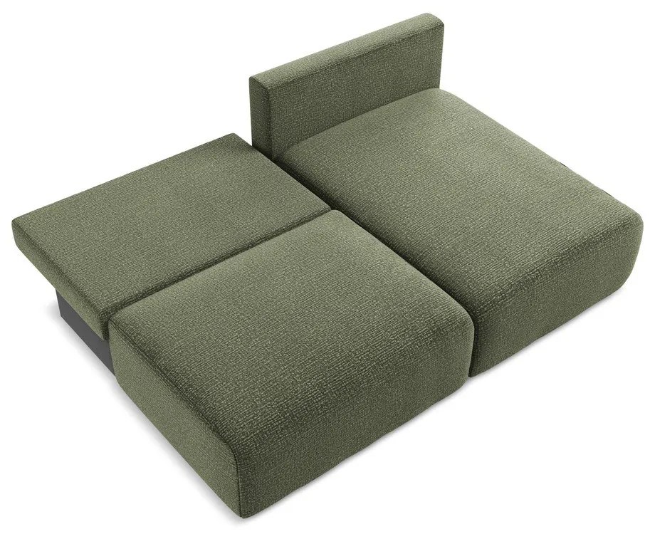 Colțar verde extensibil/cu spațiu de depozitare (cu colț pe partea dreaptă) Kalena – Makamii