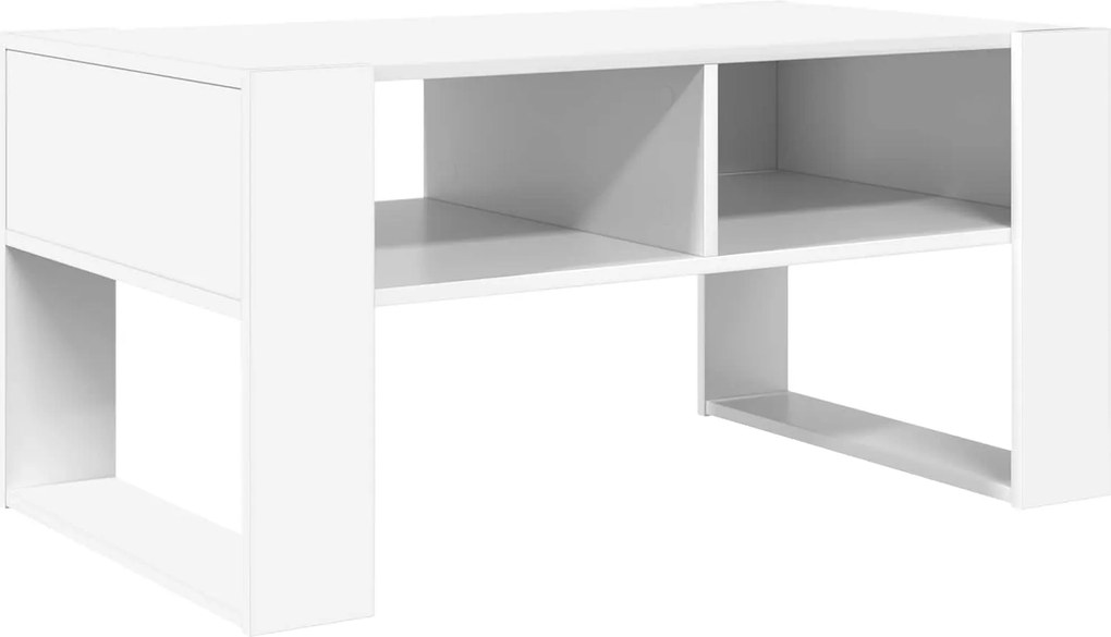 vidaXL Masă de cafea cu depozitare Alb 92 x 53 x 45 cm Lemn compozit