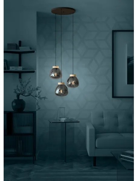 Lustră pe cablu Eglo 390319 MAGACELA 3xE27/40W/230V fumuriu