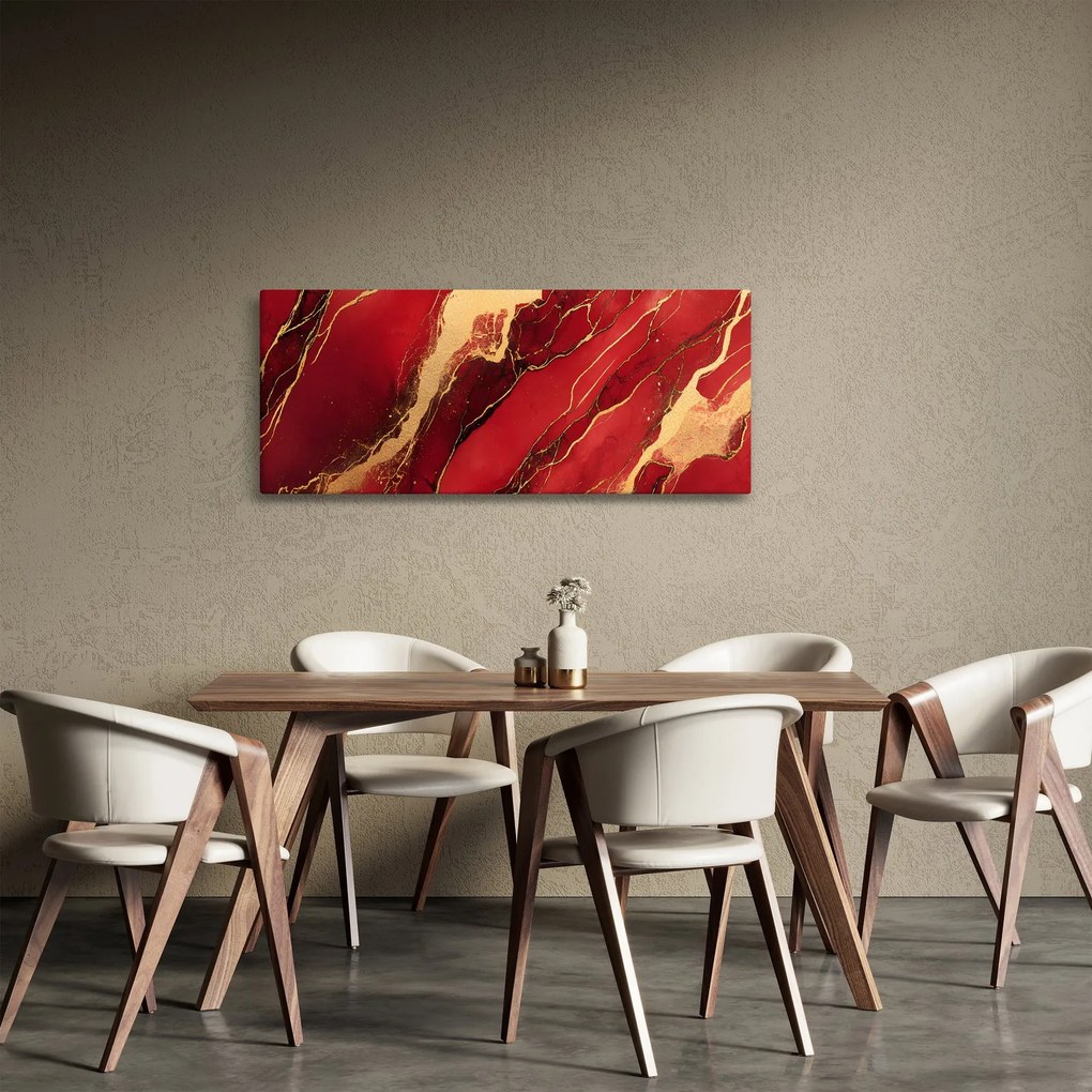 Tablou - Marmură roșu-auriu (120x50 cm)