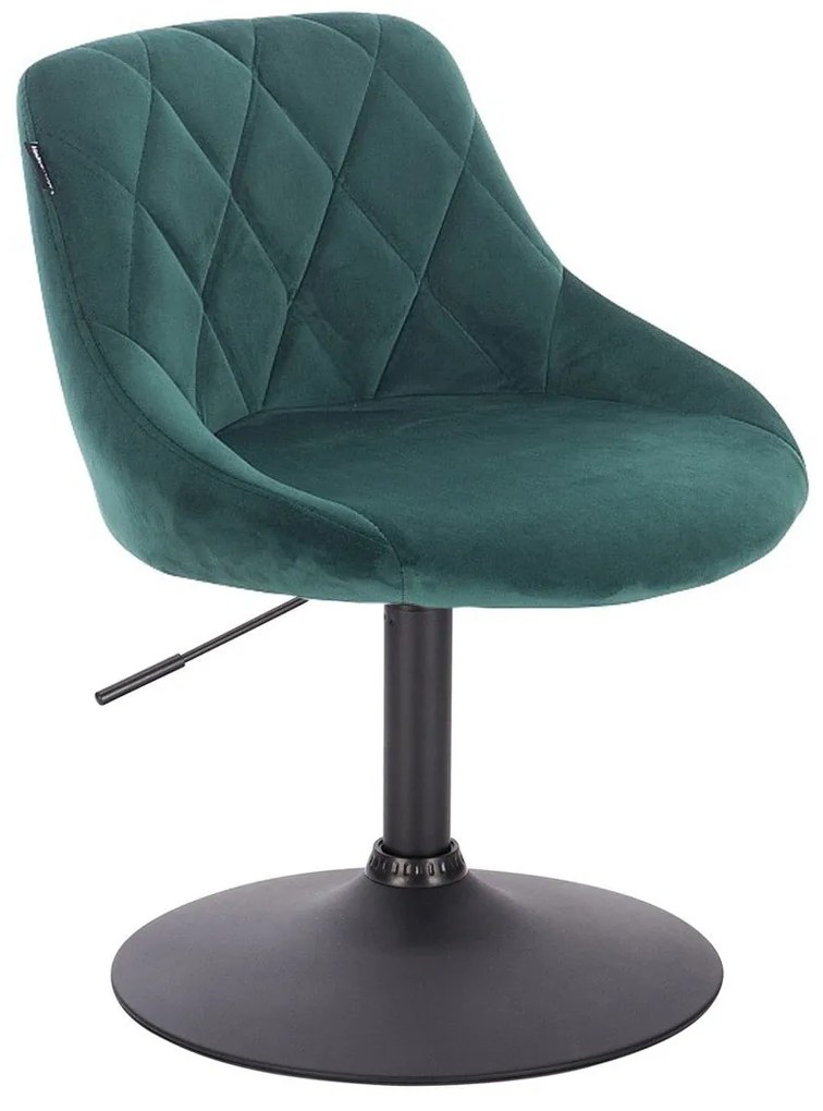 HR1054N Scaun Verde Catifea cu Bază Neagră