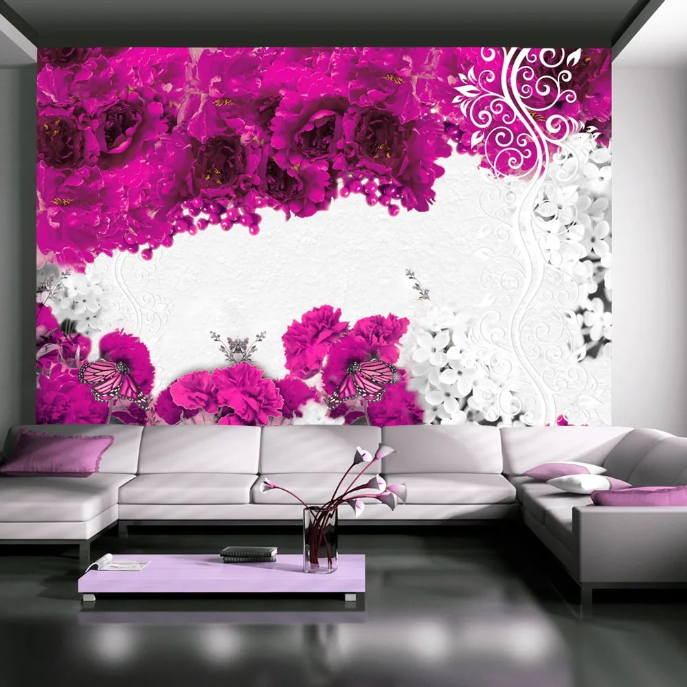 Fototapet Bimago - Colors of spring: fuchsia + Adeziv gratuit 400x280 cm
