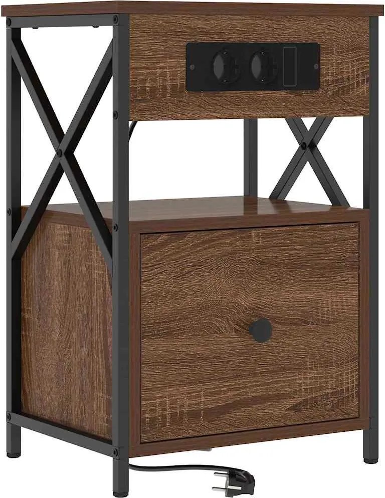 vidaXL Dulap de noapte Stejar închis 40 x 31 x 60 cm Lemn compozit