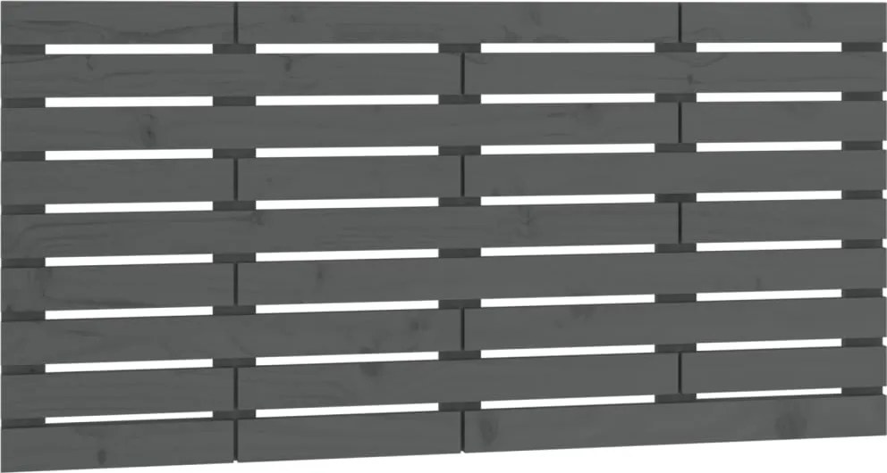 vidaXL Tăblie de pat pentru perete, gri, 146x3x63 cm, lemn masiv pin