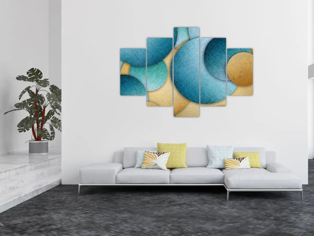 Tablou cu abstracție cercuri (150x105 cm)