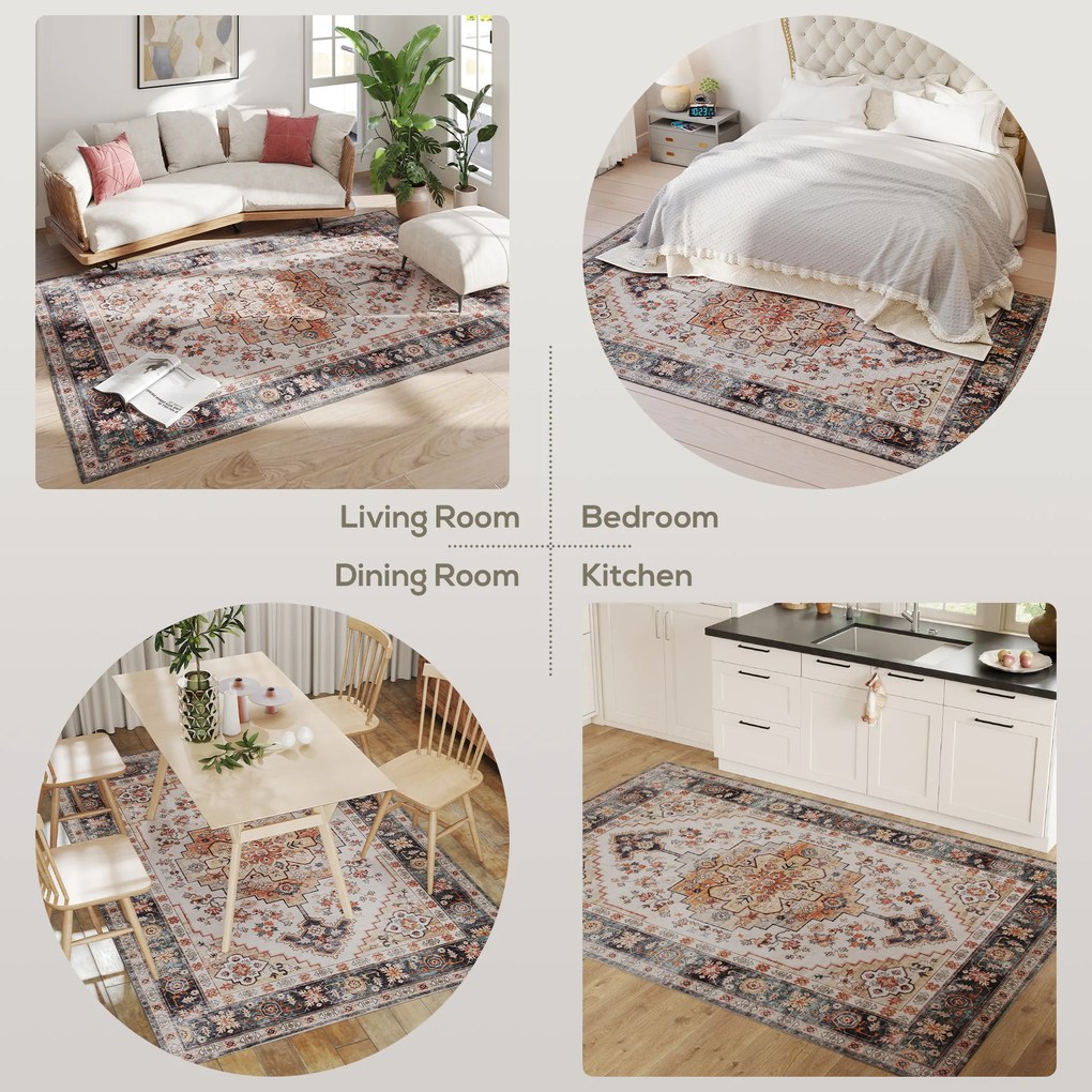 HOMCOM Covor cu Fir Scurt Boem Antiderapant și Lavabil 230x160 cm Maro | Aosom Romania