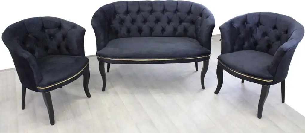 Set canapea Milano Relax 2+1, Homs textil negru