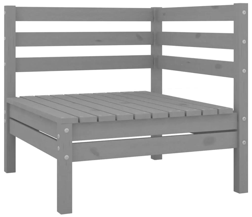 Canapea de gradina cu 2 locuri, gri, lemn masiv de pin 1, Gri
