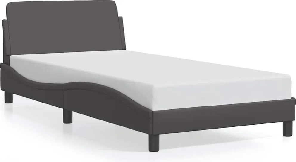 vidaXL Cadru de pat, Dover, gri, 100x200 cm, piele ecologică
