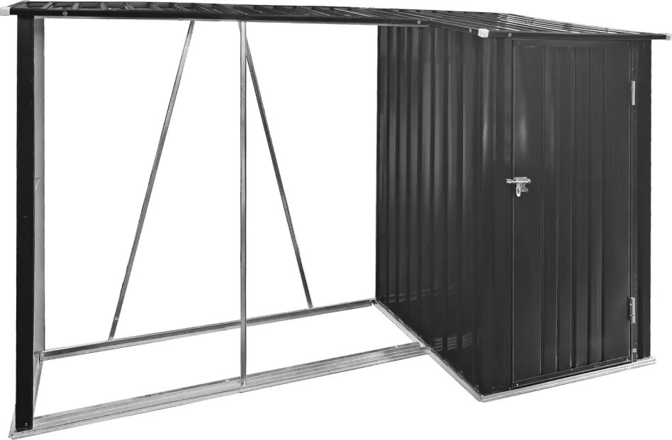 şopron din lemn cu şopron, 270x104x159 cm, antracit, ARPOL TYP 2