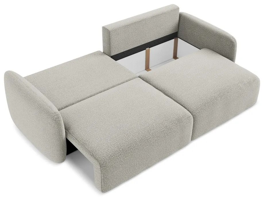 Canapea gri deschis extensibilă/cu spațiu de depozitare 238 cm Kalena – Makamii