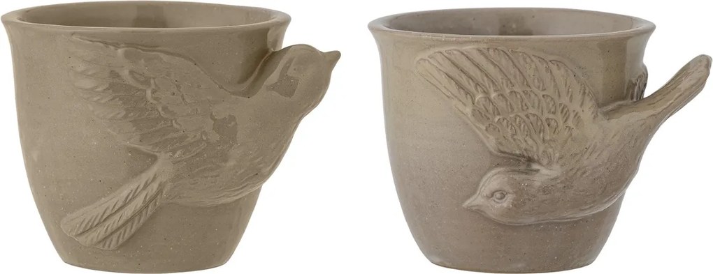Set 2 cani Bealu, maro, ceramica