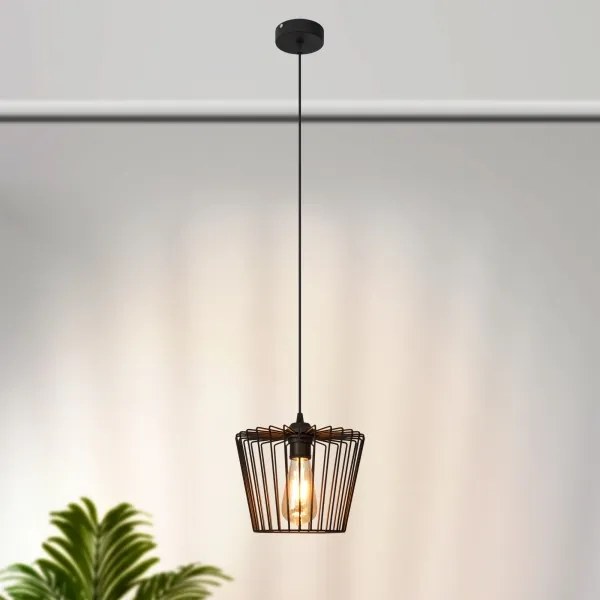 Lustră pe cablu TORRI 1xE27/15W/230V d. 23 cm negru