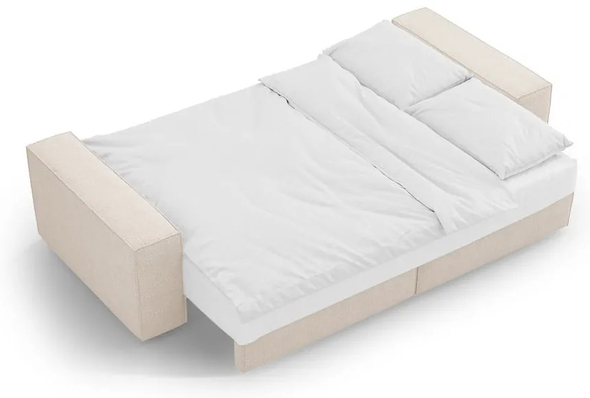 Canapea bej extensibilă cu tapițerie din țesătură bouclé 247 cm Jodie – Micadoni Home