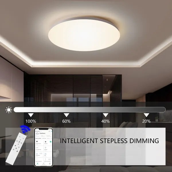 Brilagi - Plafonieră LED SMART dimabilă, 24 W, 230 V, Ø 38 cm, Wi‑Fi Tuya + telecomandă