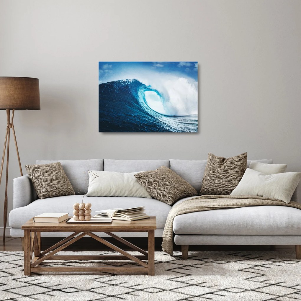 Tablou pe sticlă - Val oceanic (70x50 cm)