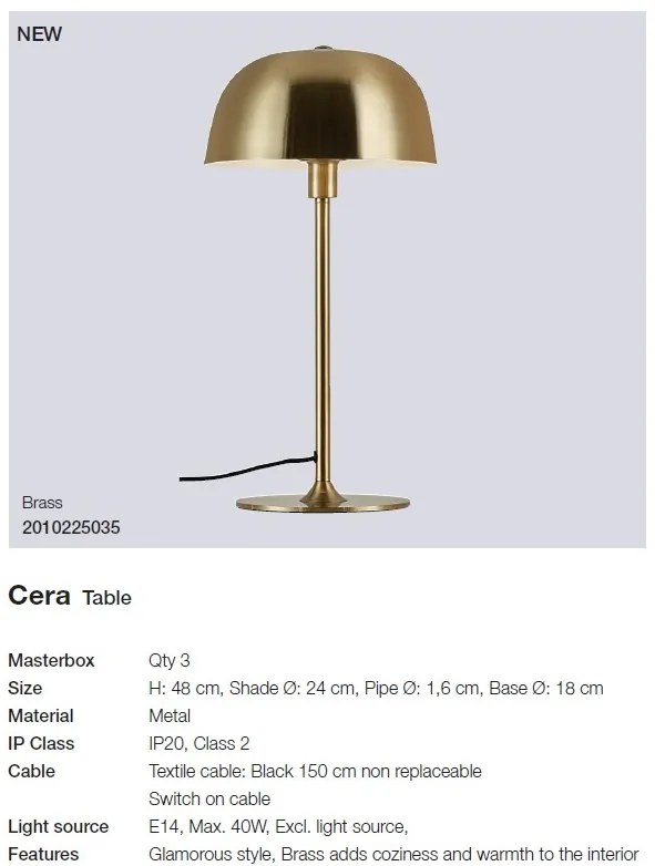 Veioza design minimalist stil nordic Cera 2010225035 NL